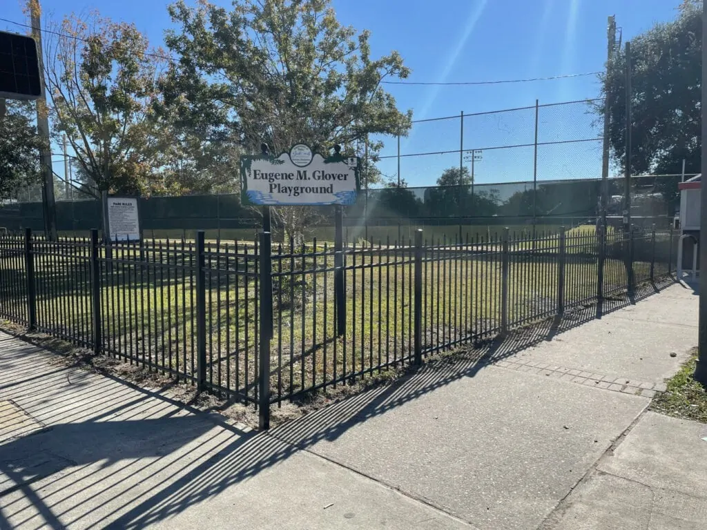 Black aluminum custom commercial fence