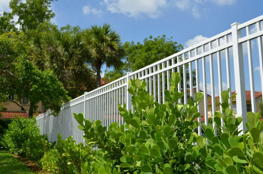 White aluminum custom fence