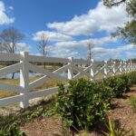 White custom vinyl fence