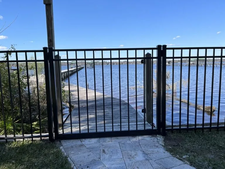 Beautiful aluminum fence with gate