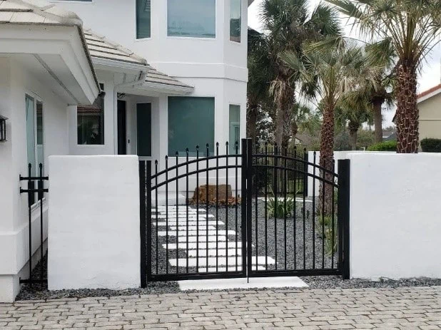 Beautiful black entryway gate.