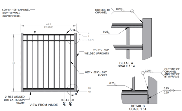 Diagram of fence gate engineering