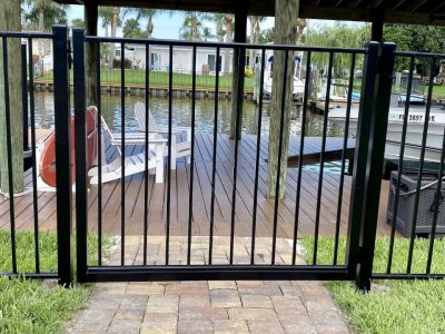 Black aluminum custom gate and fence