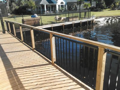 Custom waterfront and dock fence