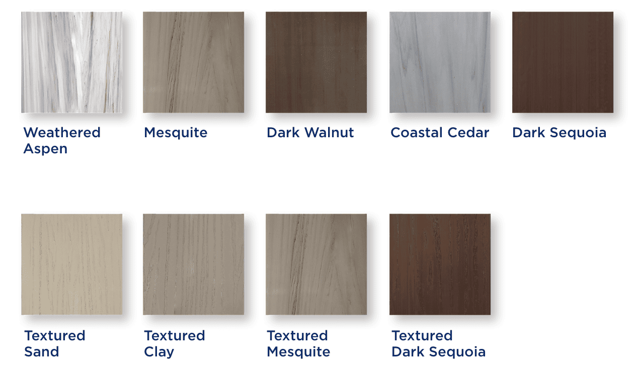 Vinyl fence multi-grain color options